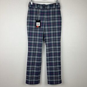 NIKE GOLF Tour Performance Dri-Fit Women's 2 Modern Rise Pants Blue Pink Plaid